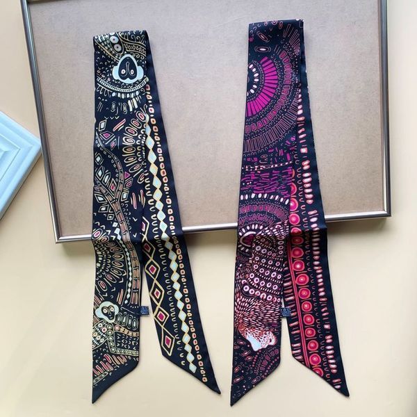 family small silk scarf female narrow strip sharp corner korean version all-match fashion decorative bag suitable for four seasons 220723, Blue;gray
family small silk scarf female narrow strip sharp corner korean version all-match fashion decorative bag suitable for four seasons 220723, Blue;gray