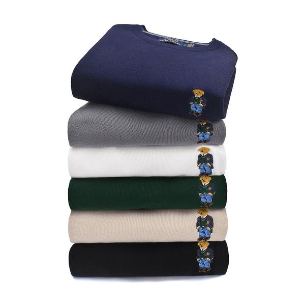 designer men's sweaters pullover fashion classic round neck long sleeve bear sweater, White;black
designer men's sweaters pullover fashion classic round neck long sleeve bear sweater, White;black