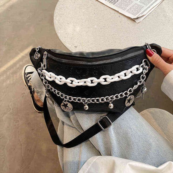 women's waist bag female chain fanny pack leather belt bags luxury shoulder crossbody chest lady banana hip pocket 220609
women's waist bag female chain fanny pack leather belt bags luxury shoulder crossbody chest lady banana hip pocket 220609