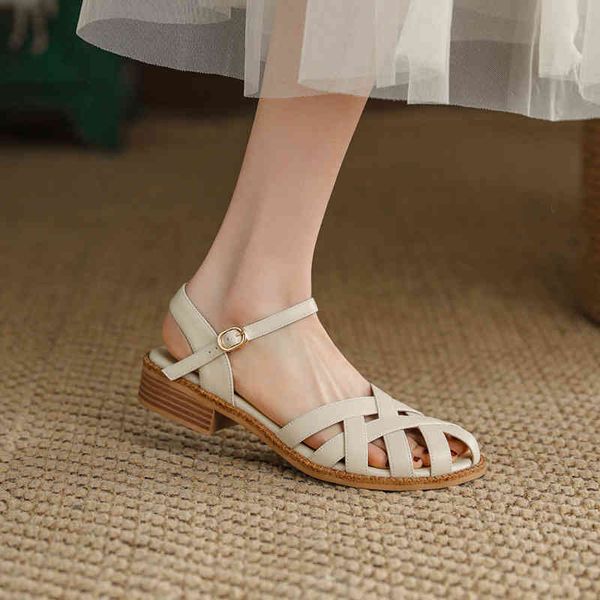 sandals summer brown cowhide baotou woven hollowed out roman sandals women's low heel versatile flat shoes thick middle ir1g, Black
sandals summer brown cowhide baotou woven hollowed out roman sandals women's low heel versatile flat shoes thick middle ir1g, Black