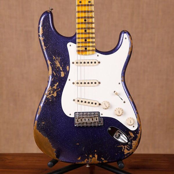 new standard custom electric guitar maple fingerboard guitarra purple color gitaar relics by hands
new standard custom electric guitar maple fingerboard guitarra purple color gitaar relics by hands