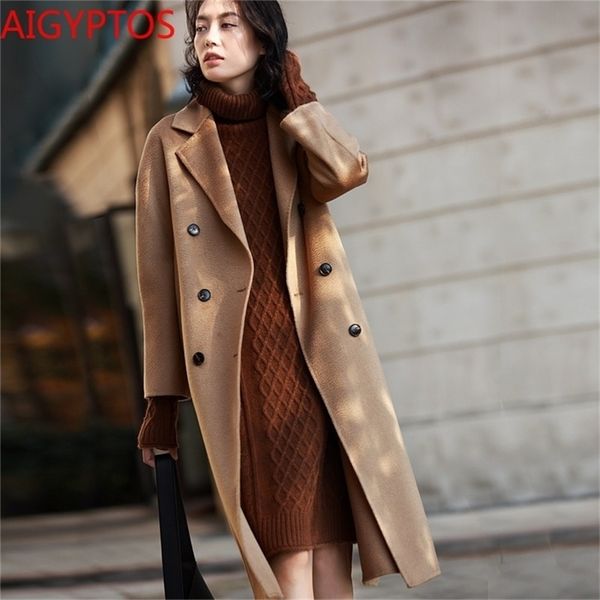 aigyptos classic woolen mid-length autumn and winter coat double-sided cashmere coat wavy cashmere high-end coat 201222, Black
aigyptos classic woolen mid-length autumn and winter coat double-sided cashmere coat wavy cashmere high-end coat 201222, Black