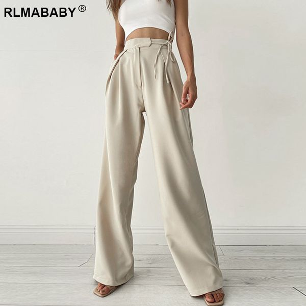 lace up high waist wide leg pants for women bandage folds pockets trousers autumn office lady elegant classic loose pants, Black;white
lace up high waist wide leg pants for women bandage folds pockets trousers autumn office lady elegant classic loose pants, Black;white