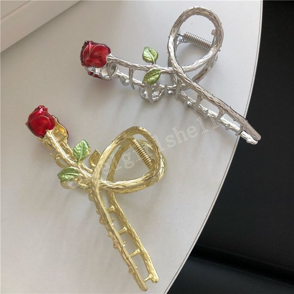 fashion rose flower hair claws korean geometric clamp grab hair clips for women girls hairpin hair accessories, Slivery;white
fashion rose flower hair claws korean geometric clamp grab hair clips for women girls hairpin hair accessories, Slivery;white
