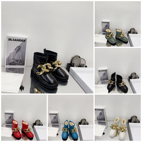 chain snow boots luxury designer women outdoor ankle bottes wool leather velvet cotton shoes, Black
chain snow boots luxury designer women outdoor ankle bottes wool leather velvet cotton shoes, Black