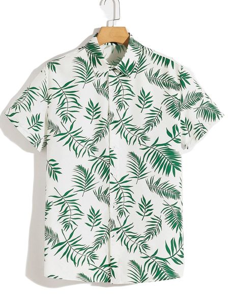 men tropical print shirt j1u7#, White;black
men tropical print shirt j1u7#, White;black