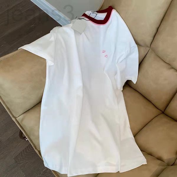 women's t-shirt designer chaopai loe + 2022 summer embroidery contrast color round neck short sleeve women's fashion loose t-shirt, White
women's t-shirt designer chaopai loe + 2022 summer embroidery contrast color round neck short sleeve women's fashion loose t-shirt, White