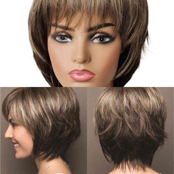 nxy wigs selling fashion women's wig mixed color straight hair air bangs short curly, Black;brown
nxy wigs selling fashion women's wig mixed color straight hair air bangs short curly, Black;brown