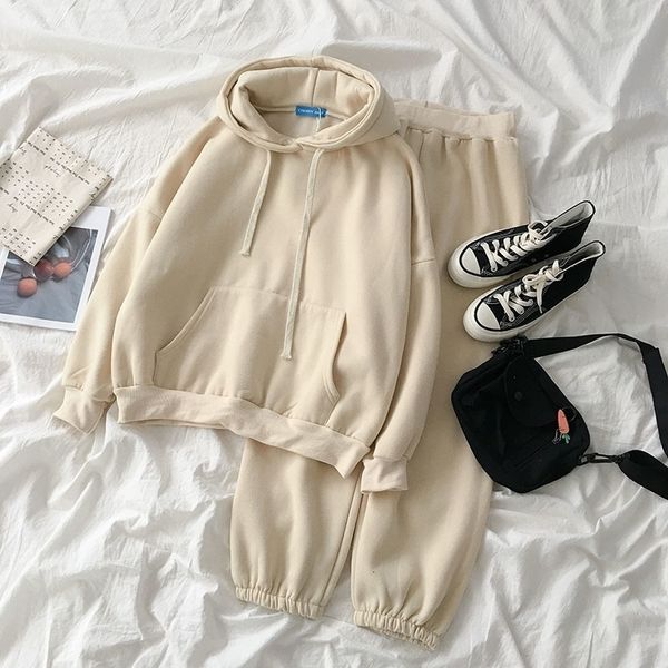 autumn winter thickening pants set women casual hooded sweatshirt elastic high waist ankle pant matching set two pieces set y200110, White
autumn winter thickening pants set women casual hooded sweatshirt elastic high waist ankle pant matching set two pieces set y200110, White