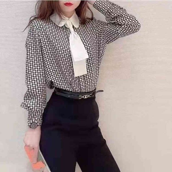 women's blouses & shirts spring and summer style lapel tie check print comfortable mulberry silk long sleeve shirt, White
women's blouses & shirts spring and summer style lapel tie check print comfortable mulberry silk long sleeve shirt, White