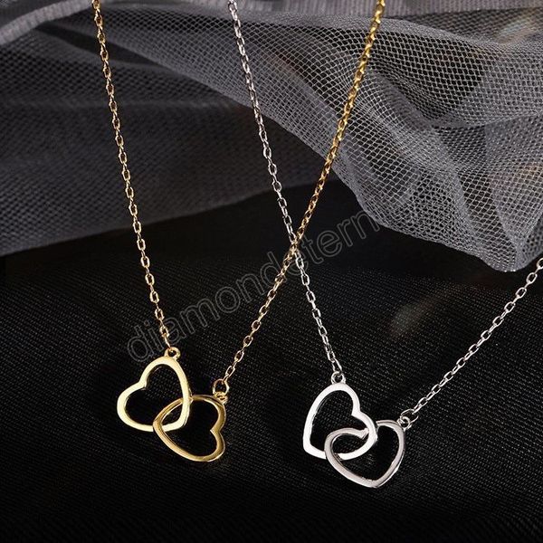 cute double heart interlocking pendant necklace for women new korean trend neck chains choker couple wedding jewelry gift collar, Silver
cute double heart interlocking pendant necklace for women new korean trend neck chains choker couple wedding jewelry gift collar, Silver