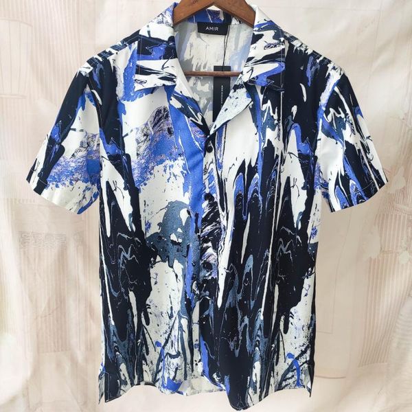 men's casual shirts short sleeve slim shirt social streetwear business formal dress 2022 abstract art print for men, White;black
men's casual shirts short sleeve slim shirt social streetwear business formal dress 2022 abstract art print for men, White;black
