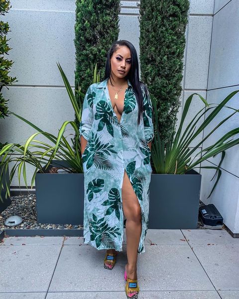 long shirts single breasted fashion green printed blouse, White