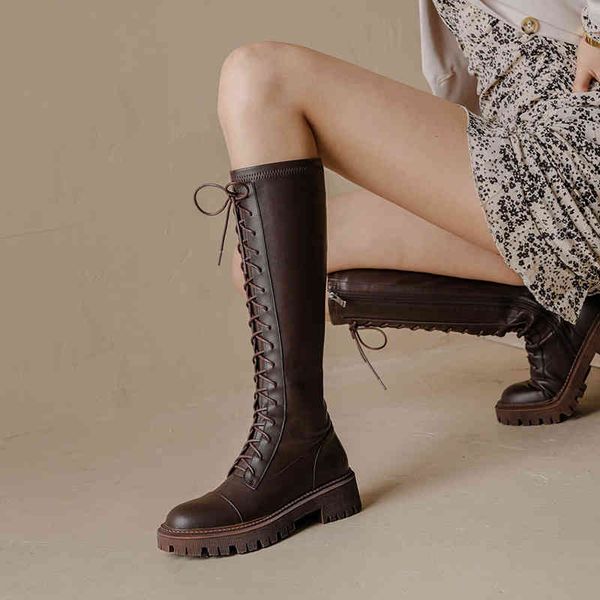 boots elastic thin boots autumn winter french simple thick bottom high tube knight front lace up women's ipd5, Black
boots elastic thin boots autumn winter french simple thick bottom high tube knight front lace up women's ipd5, Black