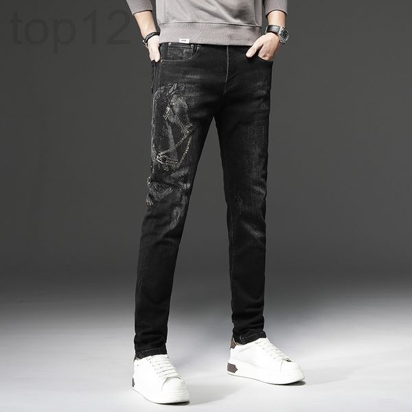 men's jeans designer european high-end men's fashion brand printed elastic small leg jeans youth diamond slim fit casual pants new, Blue
men's jeans designer european high-end men's fashion brand printed elastic small leg jeans youth diamond slim fit casual pants new, Blue