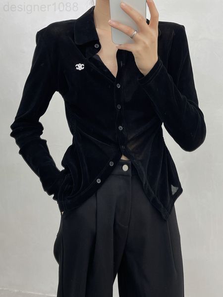 women's knits & tees designer ce22 spring and summer new arc de triomphe embroidery lapel fold velvet cardigan slim fit bai da temperam, White
women's knits & tees designer ce22 spring and summer new arc de triomphe embroidery lapel fold velvet cardigan slim fit bai da temperam, White