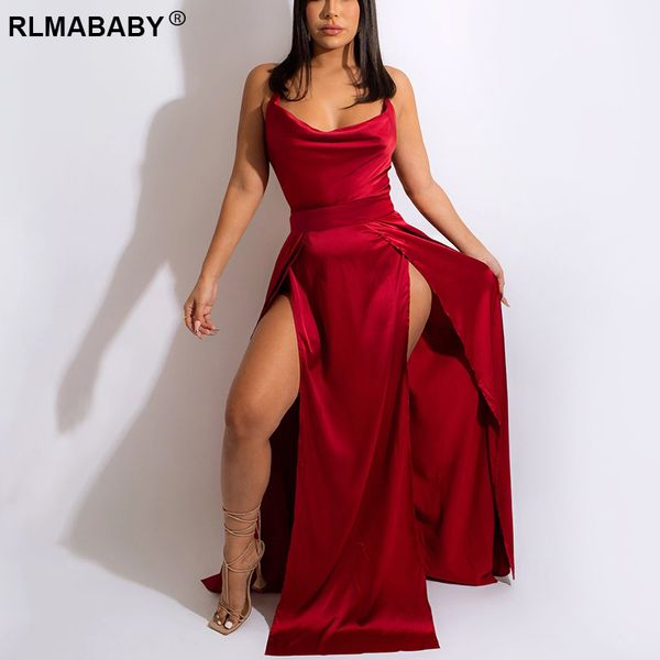 backless lace up satin maxi dress women low neck sleeveless high splits elegant party night club solid long bodycon dress, Black;gray
backless lace up satin maxi dress women low neck sleeveless high splits elegant party night club solid long bodycon dress, Black;gray