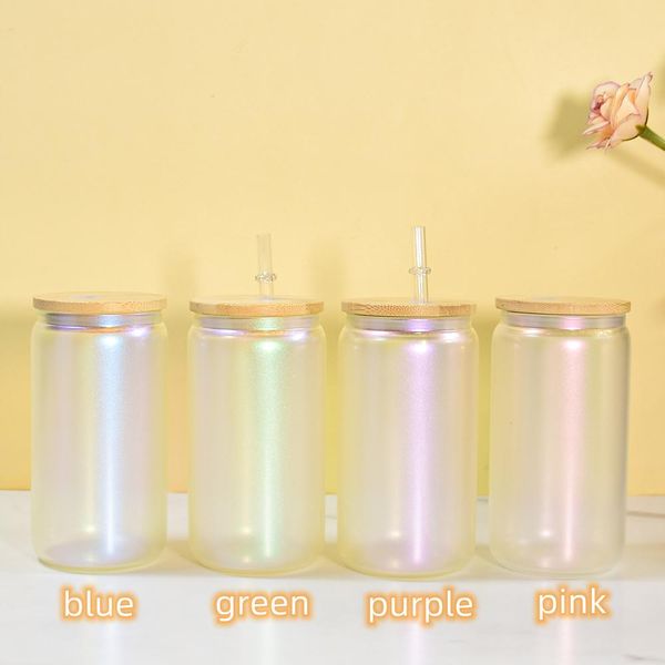 new arrival 12oz 16oz sublimation iridescent glass cup straight frosted transparent coffee glass mug tumblers with bamboo lid and straw
new arrival 12oz 16oz sublimation iridescent glass cup straight frosted transparent coffee glass mug tumblers with bamboo lid and straw
