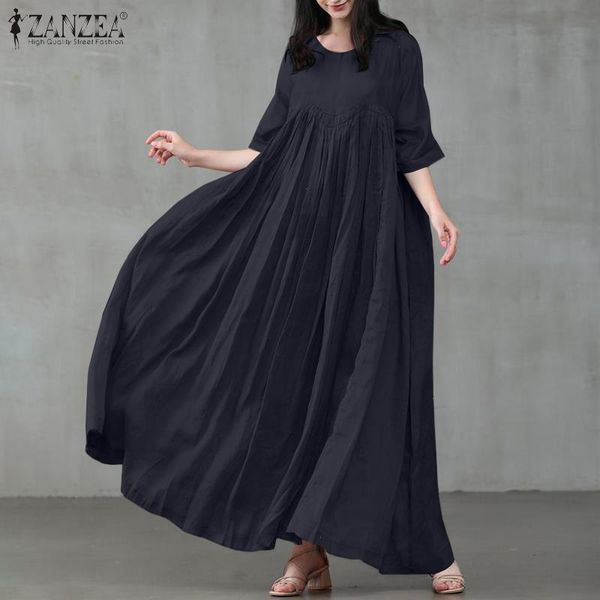 vintage summer maxi dress womens pleated sundress half sleeve long vestidos female casual o neck robe oversized, Black;gray
vintage summer maxi dress womens pleated sundress half sleeve long vestidos female casual o neck robe oversized, Black;gray