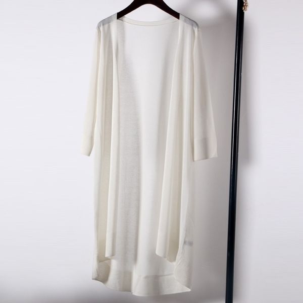 shuchan linen knitted long cardigan feminino 34 sleeve new summer thin vneck office lady regular cardigans women y200910, White;black
shuchan linen knitted long cardigan feminino 34 sleeve new summer thin vneck office lady regular cardigans women y200910, White;black