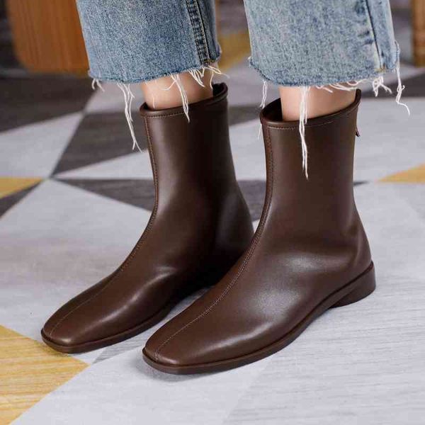 boots thick heel square head bare boots short tube autumn winter simple korean back zipper fashion comfortable cgq6, Black
boots thick heel square head bare boots short tube autumn winter simple korean back zipper fashion comfortable cgq6, Black