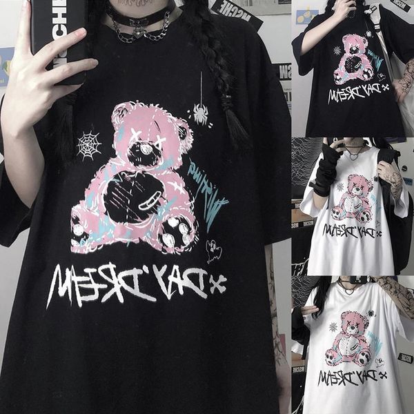 women t-shirt y2k streetwear little bear printing goth female kawaii short sleeve anime oversized, White
women t-shirt y2k streetwear little bear printing goth female kawaii short sleeve anime oversized, White