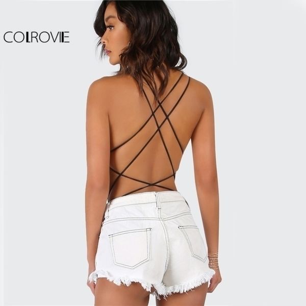 colrovie strappy backles black sleeveless summer beach bodysuits navy scoop neck cross slim cami bodysuit y200401, Black;white
colrovie strappy backles black sleeveless summer beach bodysuits navy scoop neck cross slim cami bodysuit y200401, Black;white