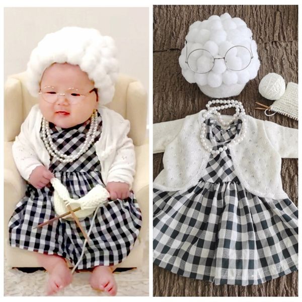 born pography props costume infant baby girls cosplay grandma clothes po shooting hat outfits 220617, White
born pography props costume infant baby girls cosplay grandma clothes po shooting hat outfits 220617, White