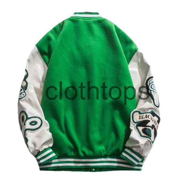 high street vintage varsity jacket men women pu leather splice embroidery baseball jackets college style couple coat oversizedcp clothing, Black;brown
high street vintage varsity jacket men women pu leather splice embroidery baseball jackets college style couple coat oversizedcp clothing, Black;brown