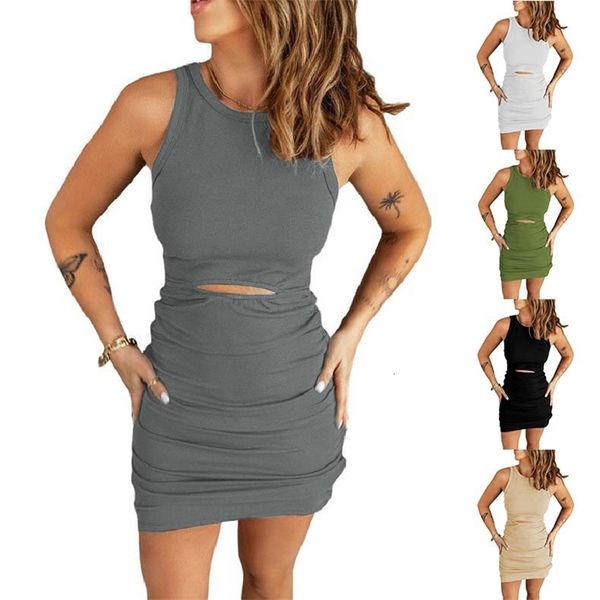 casual dresses summer women's hollow out mid length skirt solid color round neck tight pleated sleeveless dress women 6cm7, Black;gray
casual dresses summer women's hollow out mid length skirt solid color round neck tight pleated sleeveless dress women 6cm7, Black;gray