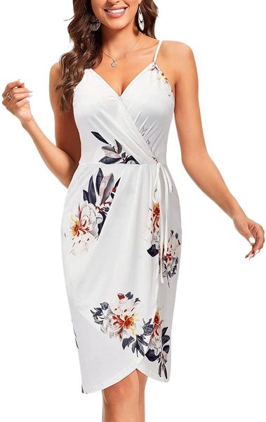 women's spaghetti strap sundress wrap v neck floral casual summer dress w4r3#, Black;gray
women's spaghetti strap sundress wrap v neck floral casual summer dress w4r3#, Black;gray