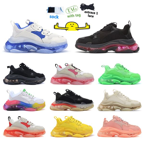 new design running shoes man and woman triple s clear sole white beige neon green pink red rainbow
new design running shoes man and woman triple s clear sole white beige neon green pink red rainbow