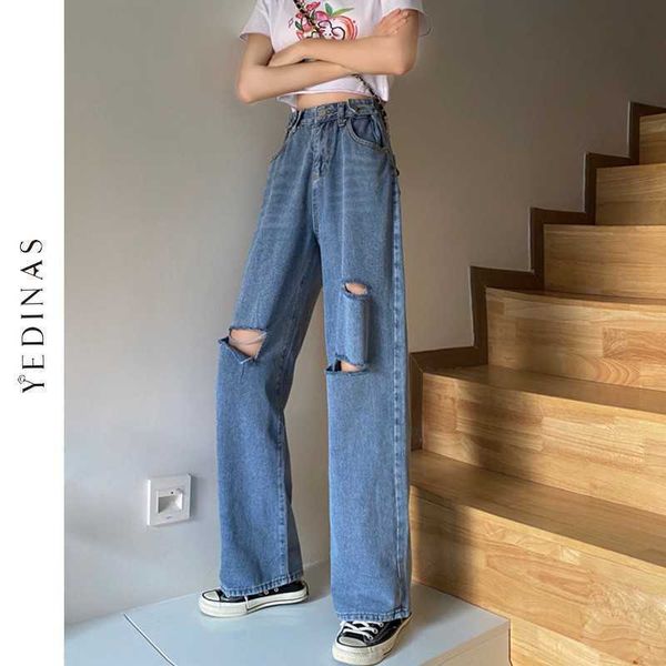 yedinas spring fashion high street jeans woman hole wasit mom ladies denim pants korean ripped trousers women 210527, Blue
yedinas spring fashion high street jeans woman hole wasit mom ladies denim pants korean ripped trousers women 210527, Blue