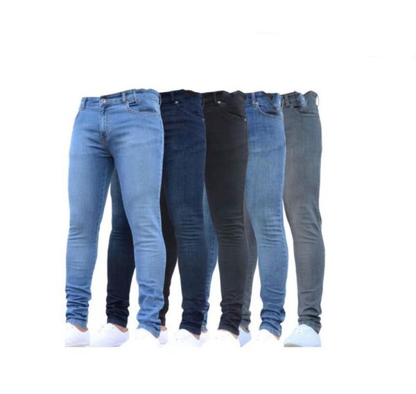 skinny men's jeans spring and autumn cotton casual solid color slim mid jeans, Blue
skinny men's jeans spring and autumn cotton casual solid color slim mid jeans, Blue