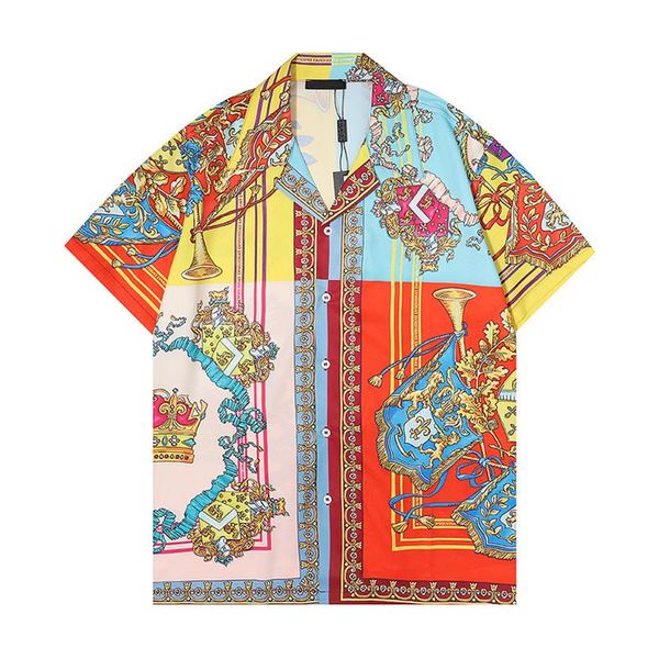 22ss men's casual beach shirts men summer short sleeve silk bowling shirt man cardigan blouse fashion hawaii floral print des292k, White;black
22ss men's casual beach shirts men summer short sleeve silk bowling shirt man cardigan blouse fashion hawaii floral print des292k, White;black