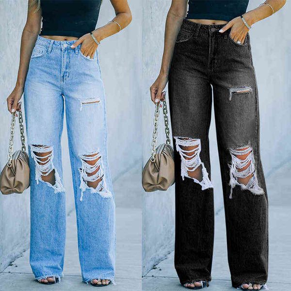 high waist women jeans 2022 summer fashion elegant flared pants street wide pipe pants wash blue ripped long pants bell bottom jean l220726
high waist women jeans 2022 summer fashion elegant flared pants street wide pipe pants wash blue ripped long pants bell bottom jean l220726