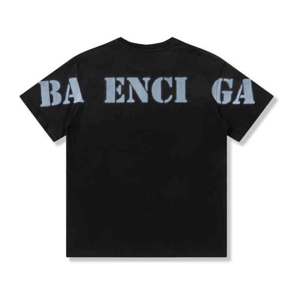 high version 2022 summer new paris b house metal letter os loose men's and women's short sleeved t-shirt, White;black
high version 2022 summer new paris b house metal letter os loose men's and women's short sleeved t-shirt, White;black