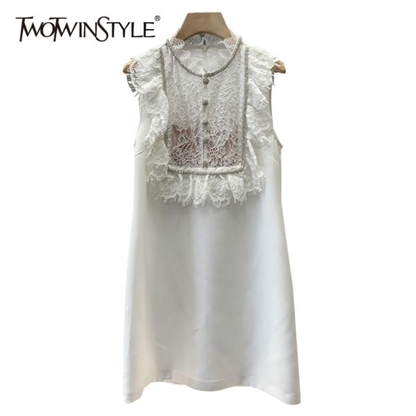 patchwork lace white summer dress female stand collar sleeveless mini dresses fashion clothing 210423, Black;gray
patchwork lace white summer dress female stand collar sleeveless mini dresses fashion clothing 210423, Black;gray