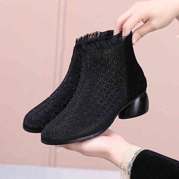 sandals thick heel short boots women's spring and summer large size versatile medium martin shoes 219x, Black
sandals thick heel short boots women's spring and summer large size versatile medium martin shoes 219x, Black
