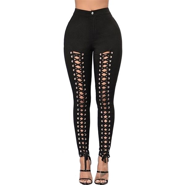 plus size women leggings lacing up bottoms autumn winter clubwear pencil pants high waist stretch bodycon bandage slim 3xl y200114, Black;white
plus size women leggings lacing up bottoms autumn winter clubwear pencil pants high waist stretch bodycon bandage slim 3xl y200114, Black;white