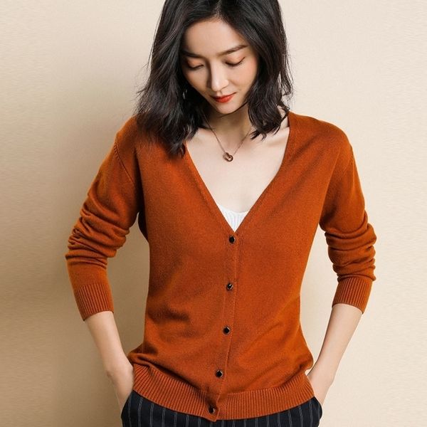 autumn and winter new cashmere blend soft single breasted cardigan vcollar wool sweaters fashion comfortable soft y200910, White;black
autumn and winter new cashmere blend soft single breasted cardigan vcollar wool sweaters fashion comfortable soft y200910, White;black