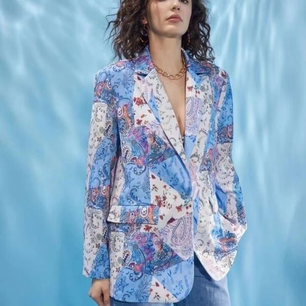 t608 womens suits & blazers tide brand high-quality retro fashion designer fashion printing series suit jacket slim plus size women's c, White;black
t608 womens suits & blazers tide brand high-quality retro fashion designer fashion printing series suit jacket slim plus size women's c, White;black