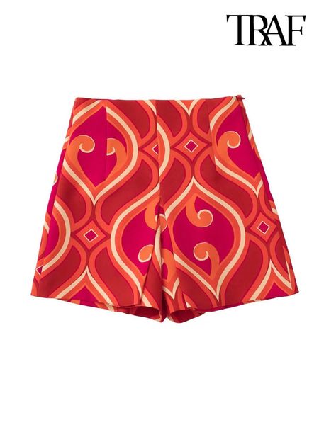 traf women fashion front pleated geometric print shorts vintage high waist side zipper female short pants mujer 220504, White;black
traf women fashion front pleated geometric print shorts vintage high waist side zipper female short pants mujer 220504, White;black