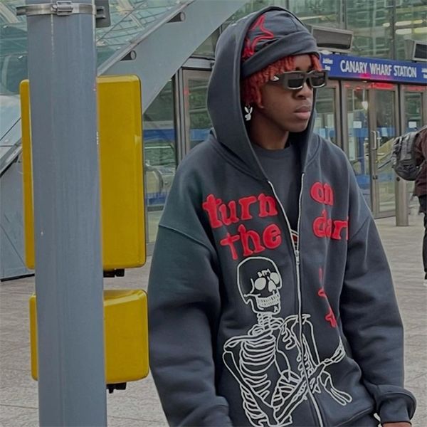 men hiphop hoodie skeleton streetwear long sleeve anime zip up sweatshirts women letter oversized homme harajuku clothing 220816, Black
men hiphop hoodie skeleton streetwear long sleeve anime zip up sweatshirts women letter oversized homme harajuku clothing 220816, Black