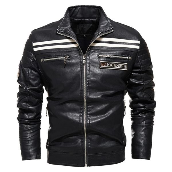 men jacket zipper leather jacket black motorcycle jacket men stripe design slim fit street wear coat autumn winter fashion 201104, Black;brown
men jacket zipper leather jacket black motorcycle jacket men stripe design slim fit street wear coat autumn winter fashion 201104, Black;brown