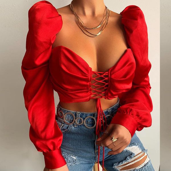 shitrred red puff sleeve tie front women square collar long sleeve blouse and shirts elegant chic crop corset, White
shitrred red puff sleeve tie front women square collar long sleeve blouse and shirts elegant chic crop corset, White