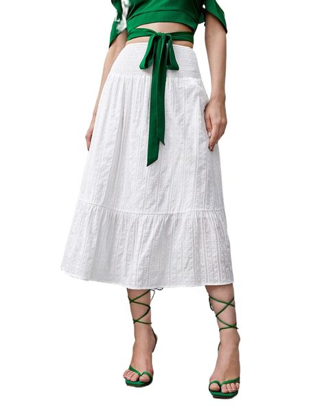 solid textured shirred skirt g1hg#, Black
solid textured shirred skirt g1hg#, Black