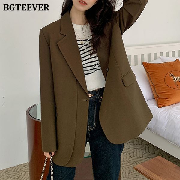 chic vintage single button women blazer 2022 spring notched collar long sleeve loose casual female suit jackets, White;black
chic vintage single button women blazer 2022 spring notched collar long sleeve loose casual female suit jackets, White;black