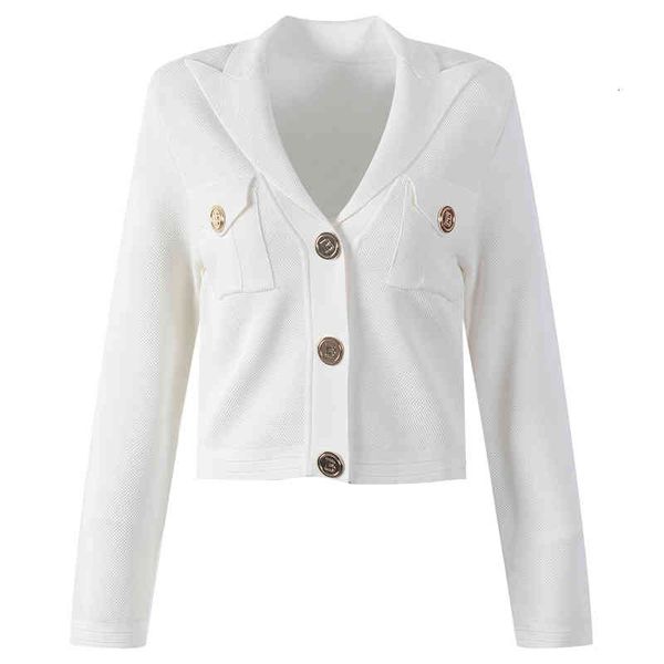women's knits tees french temperament short cardigan women's fashion metal buckle pocket v-neck long sleeved sweater vo04, White
women's knits tees french temperament short cardigan women's fashion metal buckle pocket v-neck long sleeved sweater vo04, White
