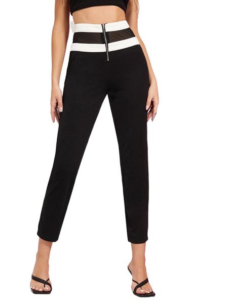 x kelly hsieh colorblock contrast mesh zip fly skinny pants w62w#, Black;white
x kelly hsieh colorblock contrast mesh zip fly skinny pants w62w#, Black;white